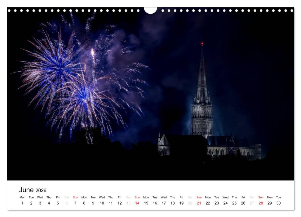 Stonehenge Sunsets & Salisbury Cathedral (CALVENDO Monthly Calendar 2026)