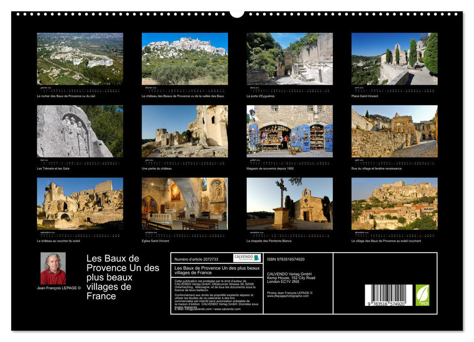 Les Baux de Provence Un des plus beaux villages de France (CALVENDO Calendrier supérieur 2026)