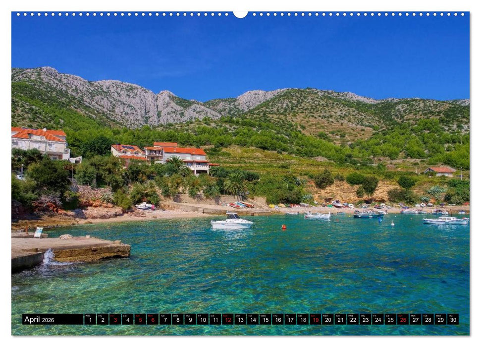 Hvar The sunny Island of Croatia (CALVENDO Premium-Calendar 2026)