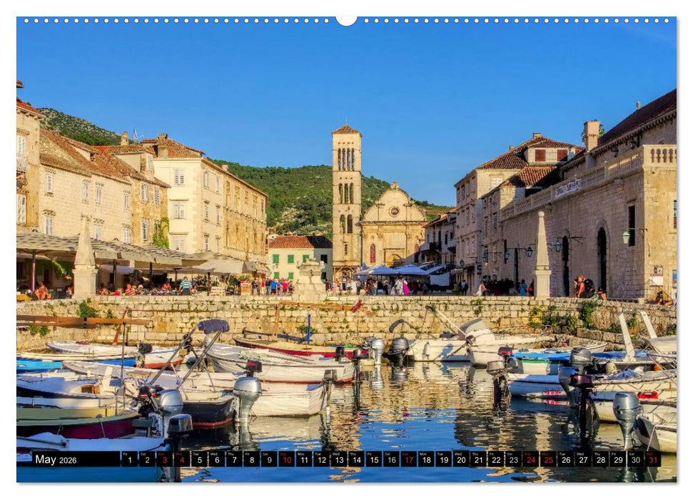 Hvar The sunny Island of Croatia (CALVENDO Premium-Calendar 2026)