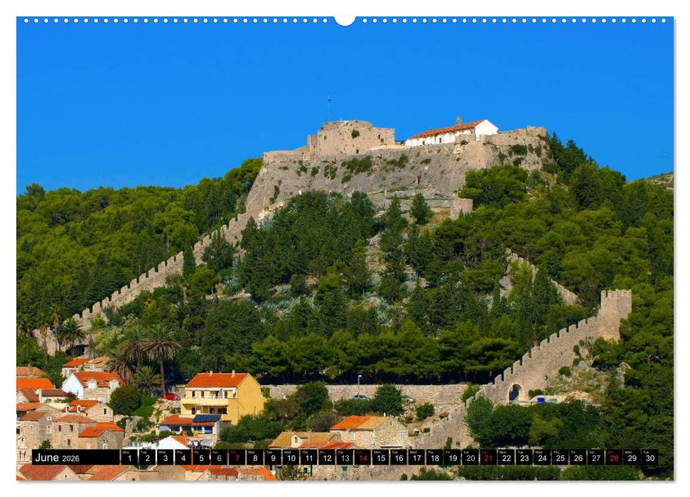 Hvar The sunny Island of Croatia (CALVENDO Premium-Calendar 2026)