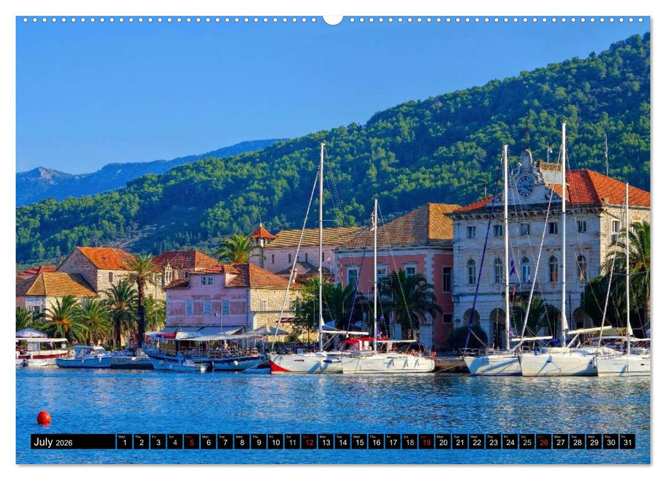 Hvar The sunny Island of Croatia (CALVENDO Premium-Calendar 2026)