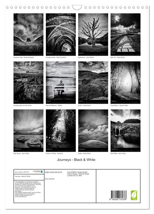Journeys - Black & White (CALVENDO Monthly Calendar 2026)