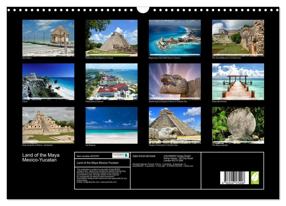 Land of the Maya Mexico-Yucatan (CALVENDO Monthly Calendar 2026)