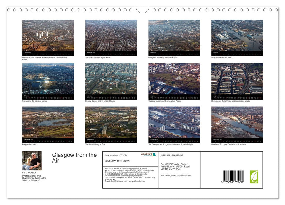 Glasgow from the Air (CALVENDO Monthly Calendar 2026)