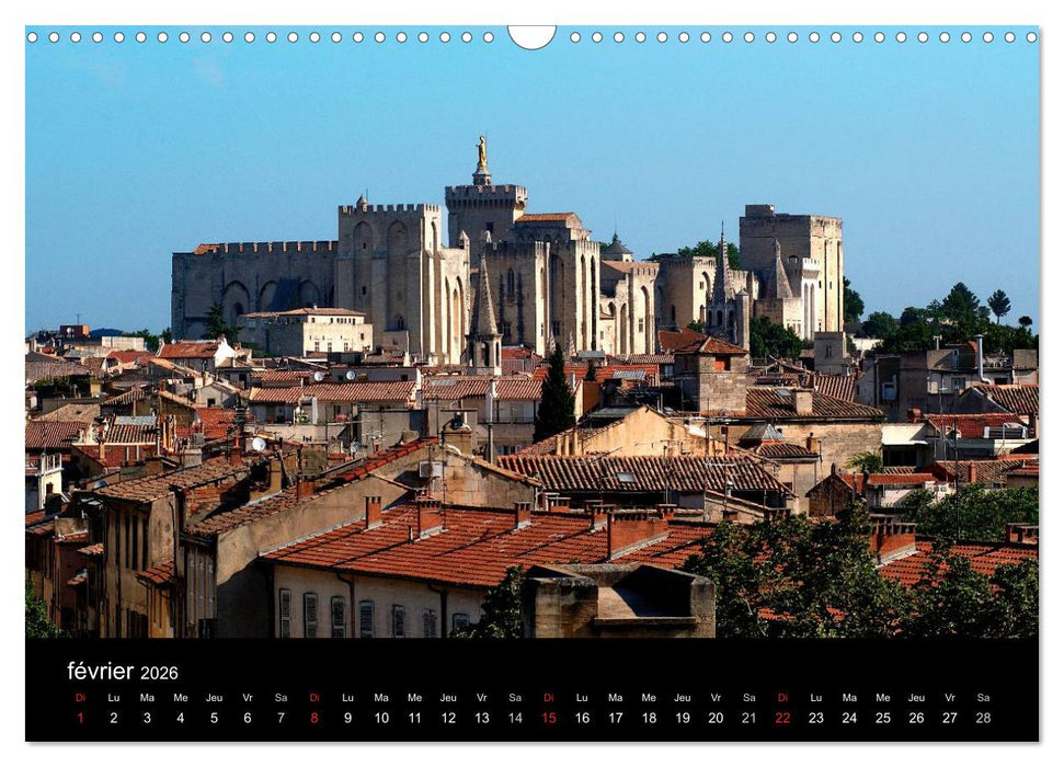 Avignon Le Palais des Papes et le Pont St-Bénézet (CALVENDO Calendrier mensuel 2026)