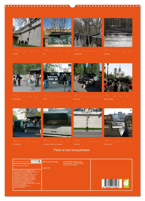 Paris et ses bouquinistes (CALVENDO Calendrier supérieur 2026)