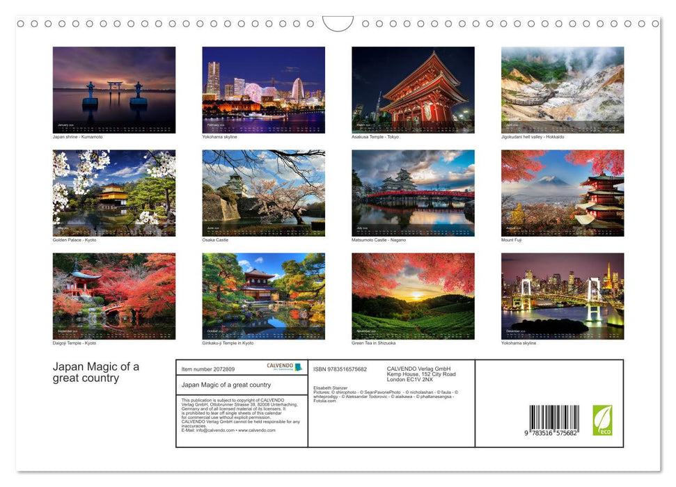 Japan Magic of a great country (CALVENDO Monthly Calendar 2026)