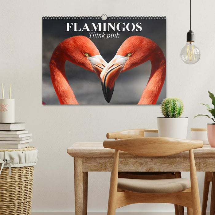 Flamingos Think pink (CALVENDO Monthly Calendar 2026)