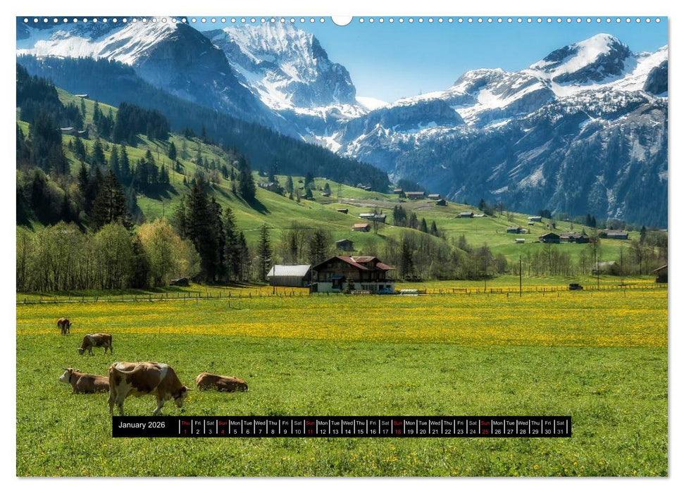 Landscapes of Swiss Alps (CALVENDO Premium-Calendar 2026)