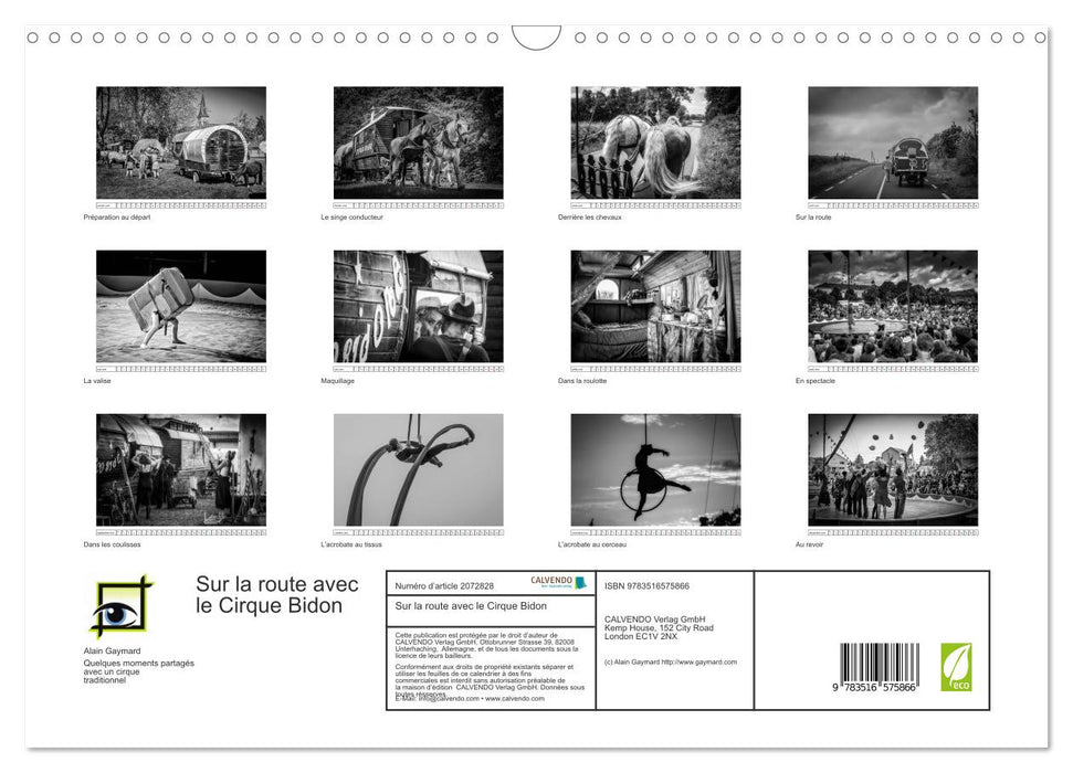 Sur la route avec le Cirque Bidon (CALVENDO Calendrier mensuel 2026)