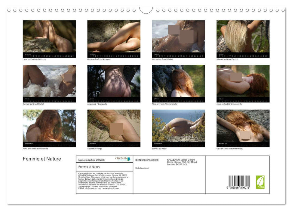 Femme et Nature (CALVENDO Calendrier mensuel 2026)