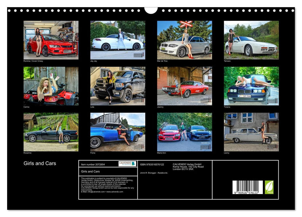 Girls and Cars (CALVENDO Monthly Calendar 2026)