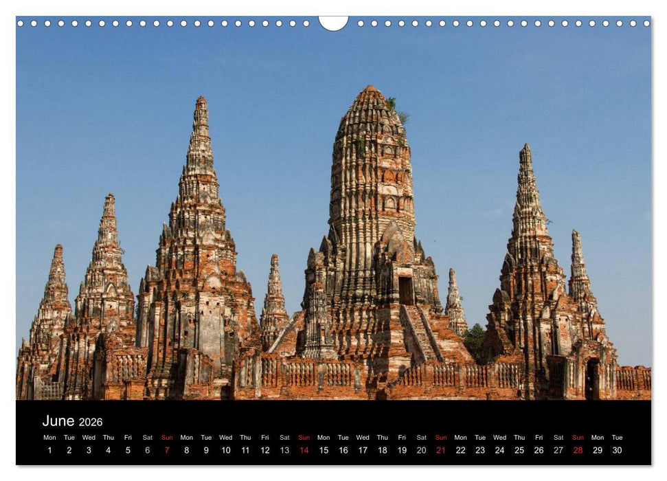 Monuments of Thailand 2026 (CALVENDO Monthly Calendar 2026)