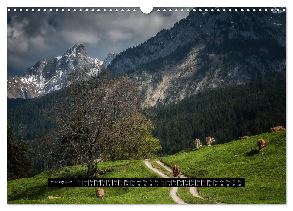 Landscapes of Swiss Alps (CALVENDO Monthly Calendar 2026)