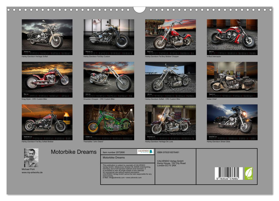 Motorbike Dreams (CALVENDO Monthly Calendar 2026)