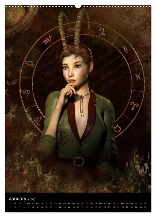 Zodiac Fantasy Circle (CALVENDO Premium-Calendar 2026)