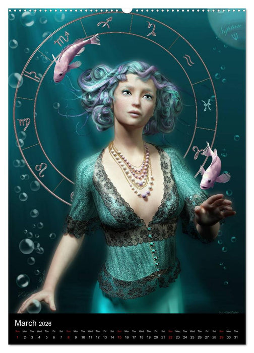 Zodiac Fantasy Circle (CALVENDO Premium-Calendar 2026)