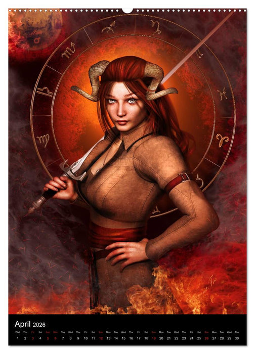 Zodiac Fantasy Circle (CALVENDO Premium-Calendar 2026)