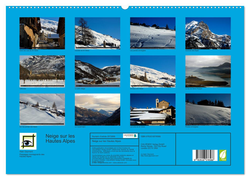 Neige sur les Hautes Alpes (CALVENDO Calendrier supérieur 2026)