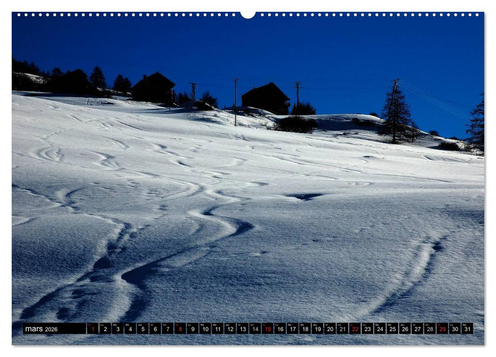 Neige sur les Hautes Alpes (CALVENDO Calendrier supérieur 2026)