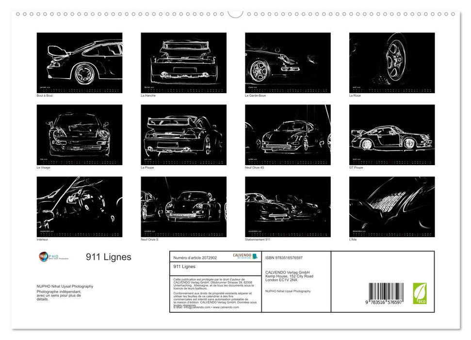 911 Lignes (CALVENDO Calendrier supérieur 2026)