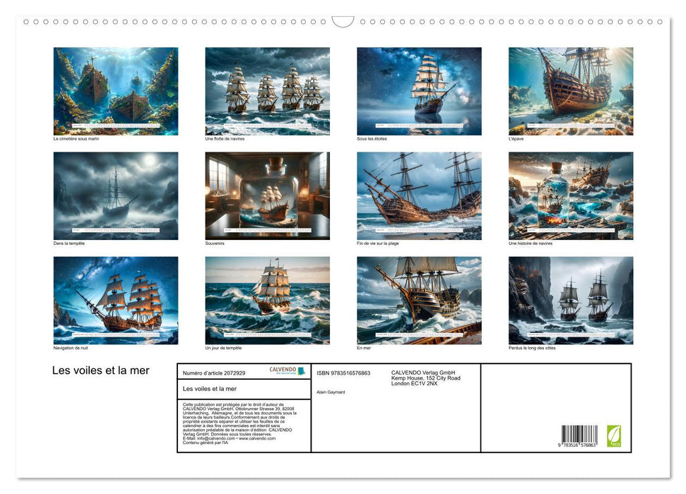 Les voiles et la mer (CALVENDO Calendrier mensuel 2026)