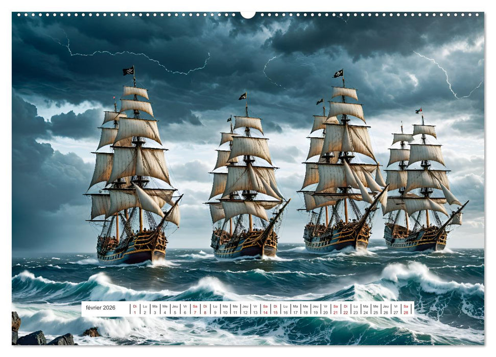 Les voiles et la mer (CALVENDO Calendrier mensuel 2026)