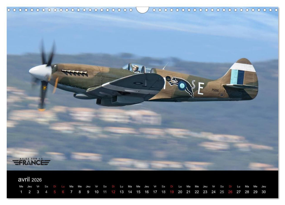 Ailes sur la France (CALVENDO Calendrier mensuel 2026)