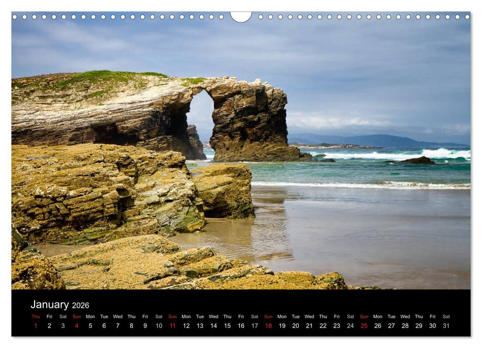 Beaches of Galicia (CALVENDO Monthly Calendar 2026)
