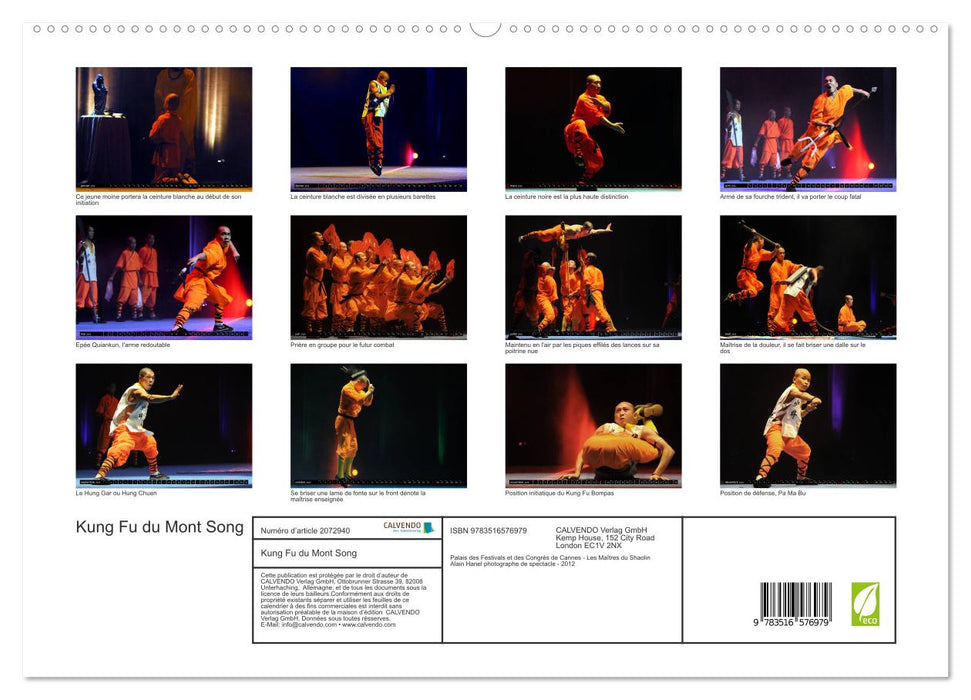 Kung Fu du Mont Song (CALVENDO Calendrier supérieur 2026)