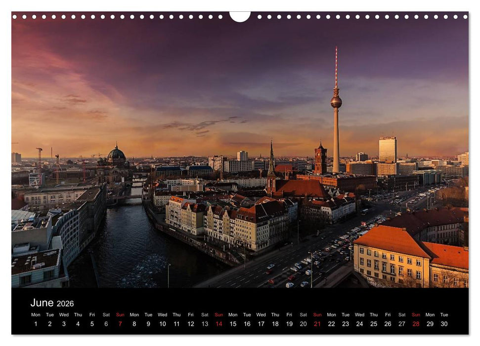 Sunsets of Berlin (CALVENDO Monthly Calendar 2026)
