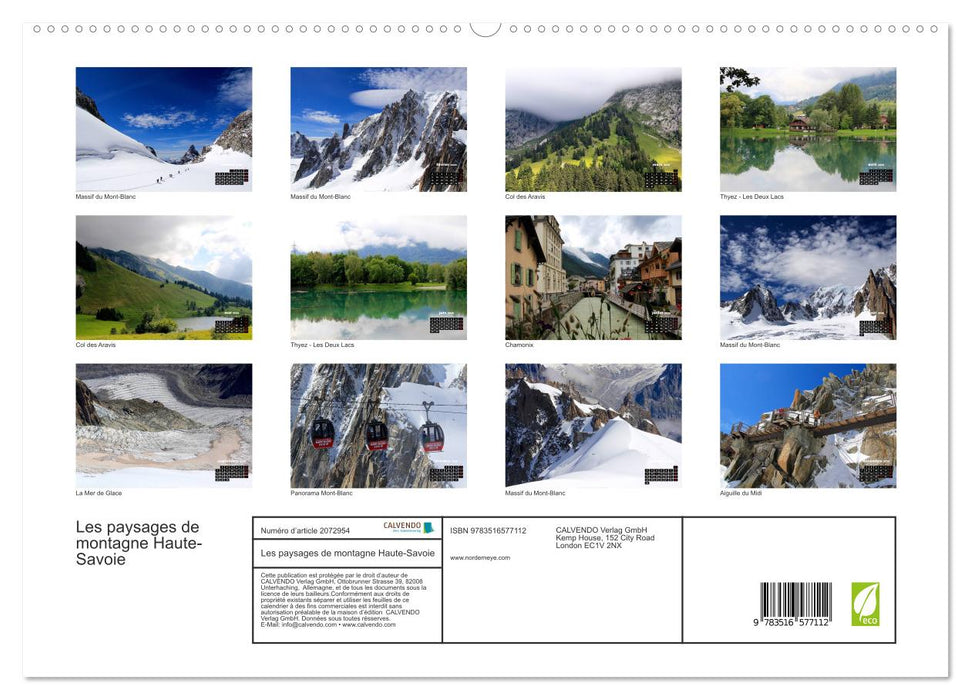 Les paysages de montagne Haute-Savoie (CALVENDO Calendrier supérieur 2026)