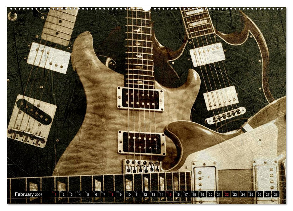GUITARS Vintage Style (CALVENDO Premium-Calendar 2026)