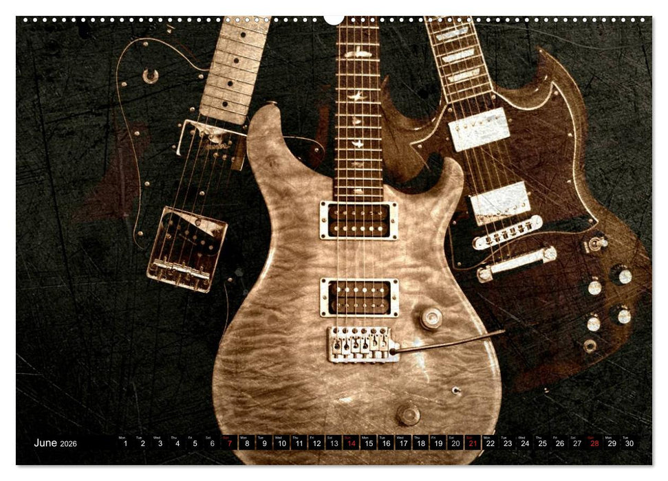 GUITARS Vintage Style (CALVENDO Premium-Calendar 2026)