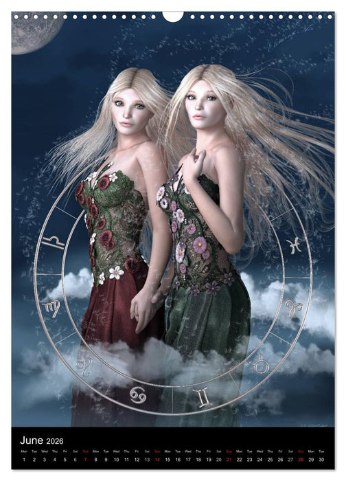 Zodiac Fantasy Circle (CALVENDO Monthly Calendar 2026)