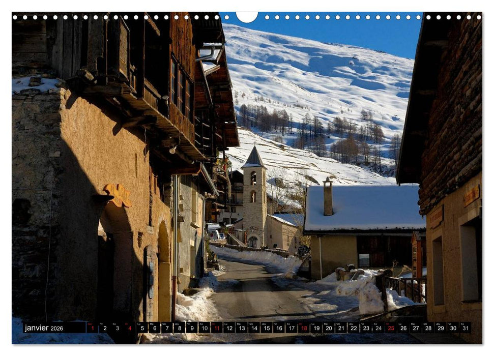 Neige sur les Hautes Alpes (CALVENDO Calendrier mensuel 2026)