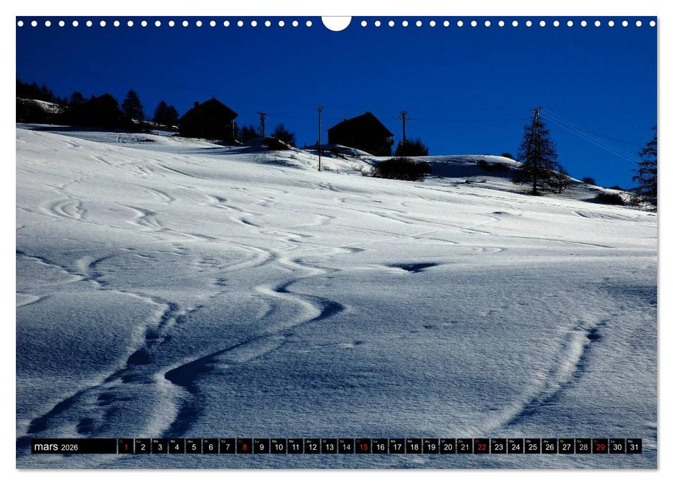 Neige sur les Hautes Alpes (CALVENDO Calendrier mensuel 2026)