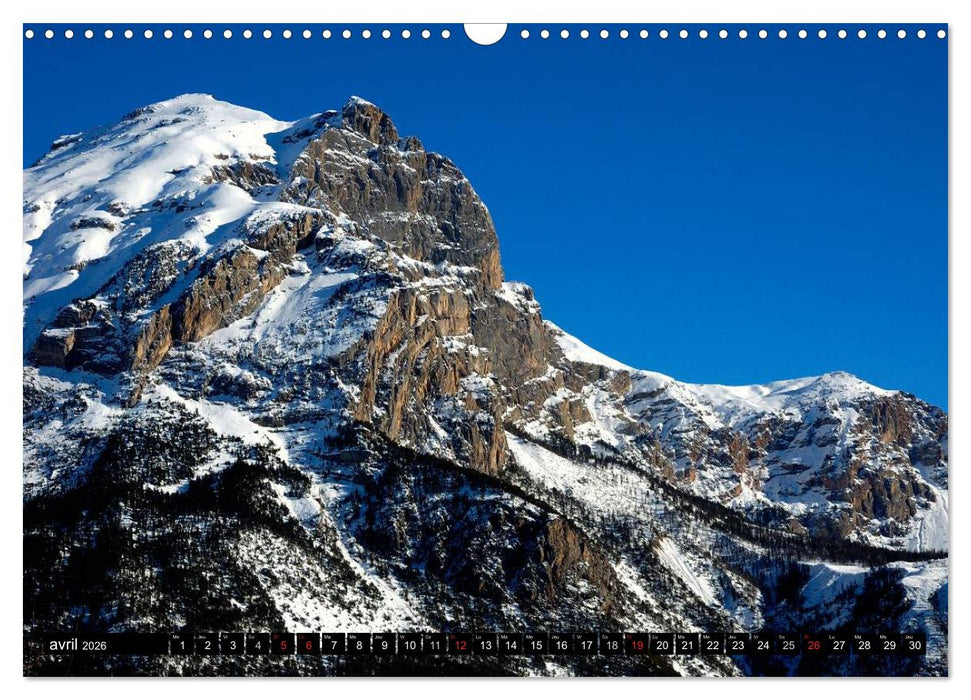 Neige sur les Hautes Alpes (CALVENDO Calendrier mensuel 2026)