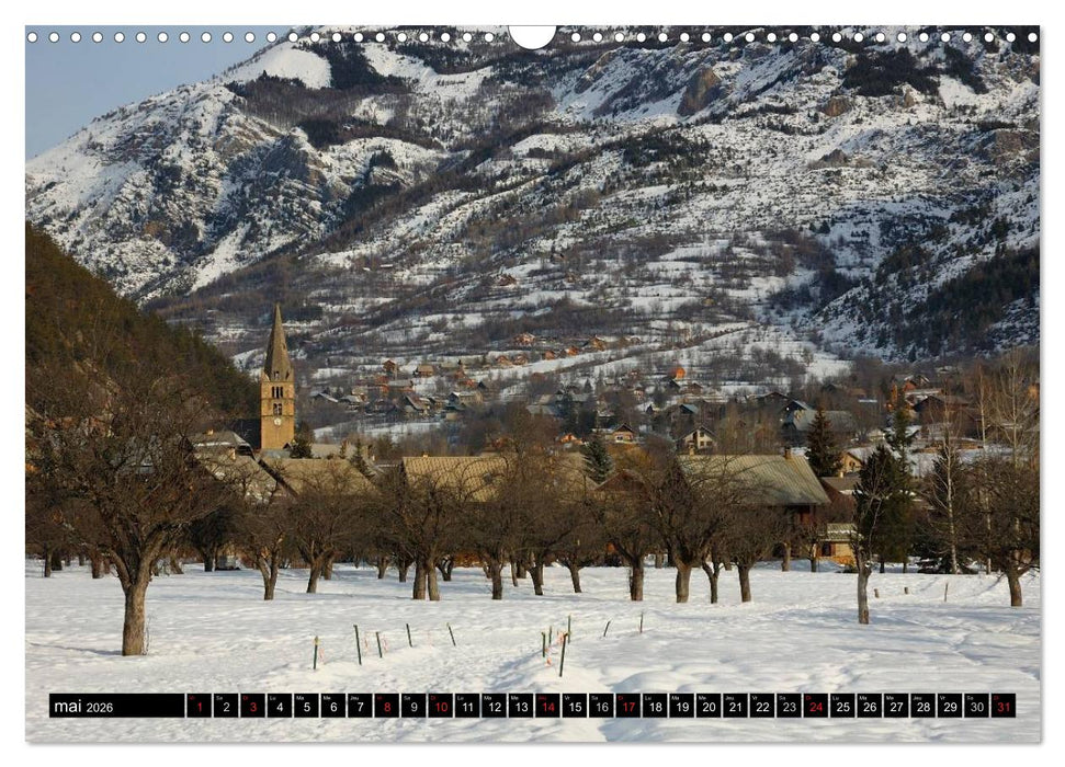Neige sur les Hautes Alpes (CALVENDO Calendrier mensuel 2026)