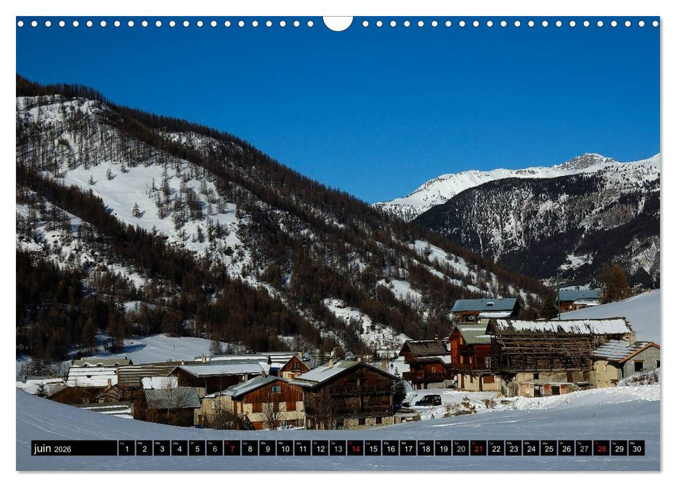 Neige sur les Hautes Alpes (CALVENDO Calendrier mensuel 2026)