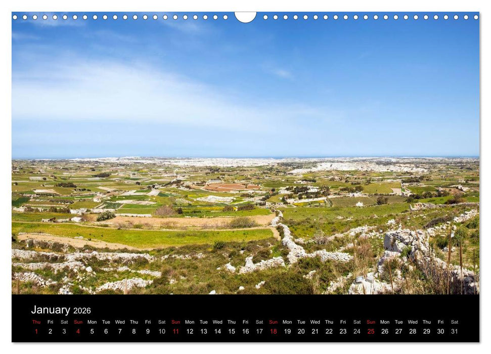 Malta. The sunny island full of charm. (CALVENDO Monthly Calendar 2026)