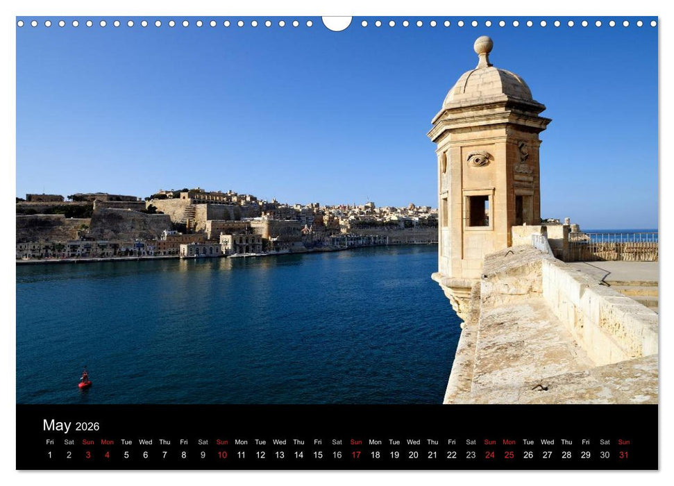 Malta. The sunny island full of charm. (CALVENDO Monthly Calendar 2026)