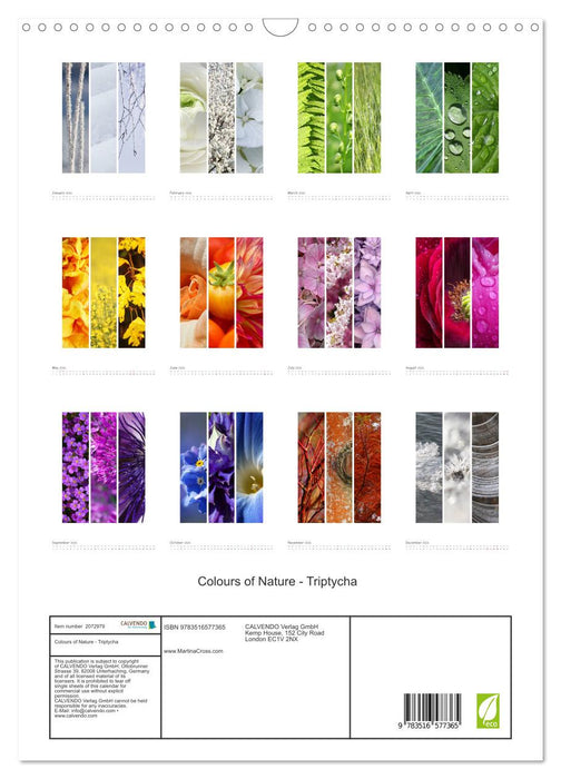 Colours of Nature - Triptycha (CALVENDO Monthly Calendar 2026)