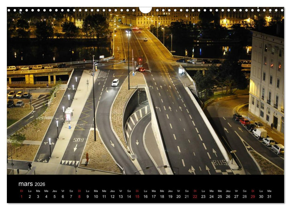 Lyon Magie de la lumière (CALVENDO Calendrier mensuel 2026)