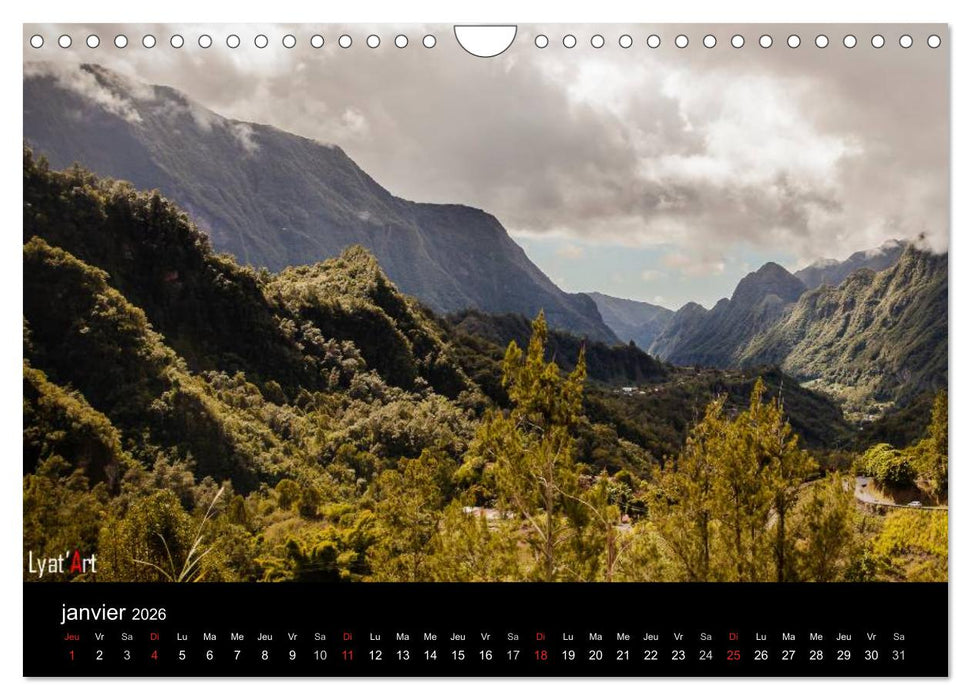 Paysages de La Réunion (CALVENDO Calendrier mensuel 2026)