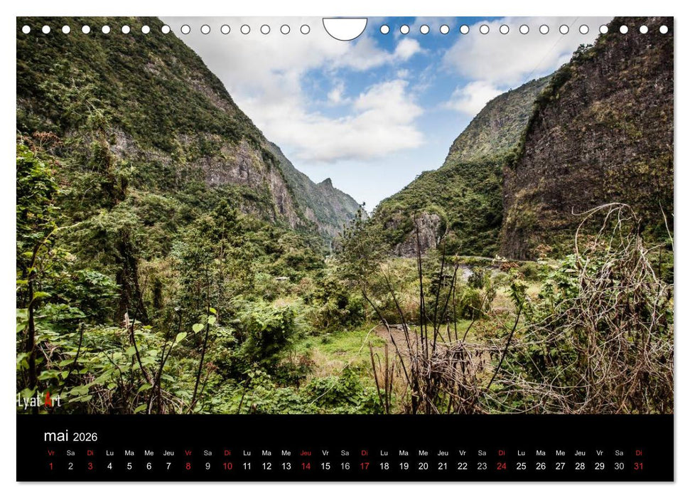 Paysages de La Réunion (CALVENDO Calendrier mensuel 2026)