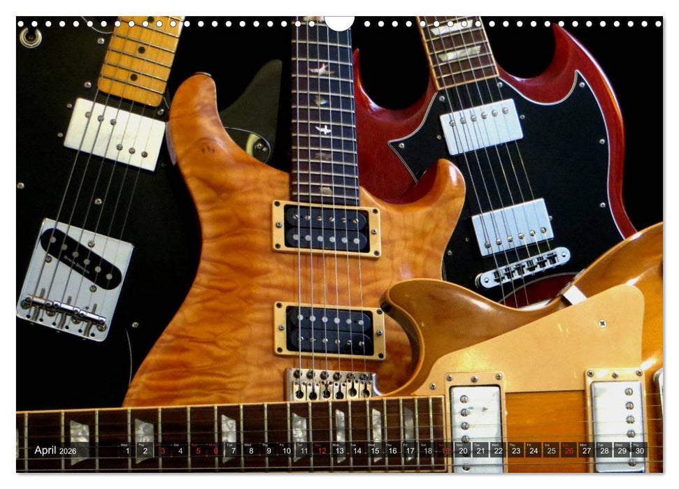 ROCK GUITARS Snapshots (CALVENDO Monthly Calendar 2026)