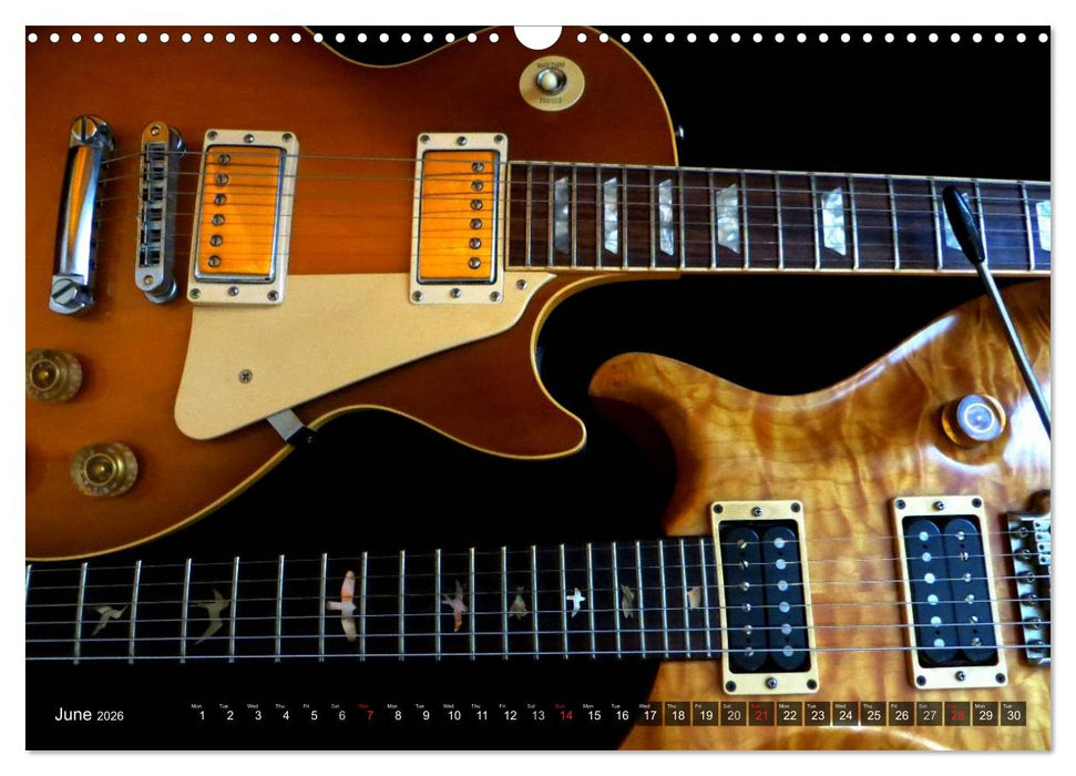 ROCK GUITARS Snapshots (CALVENDO Monthly Calendar 2026)