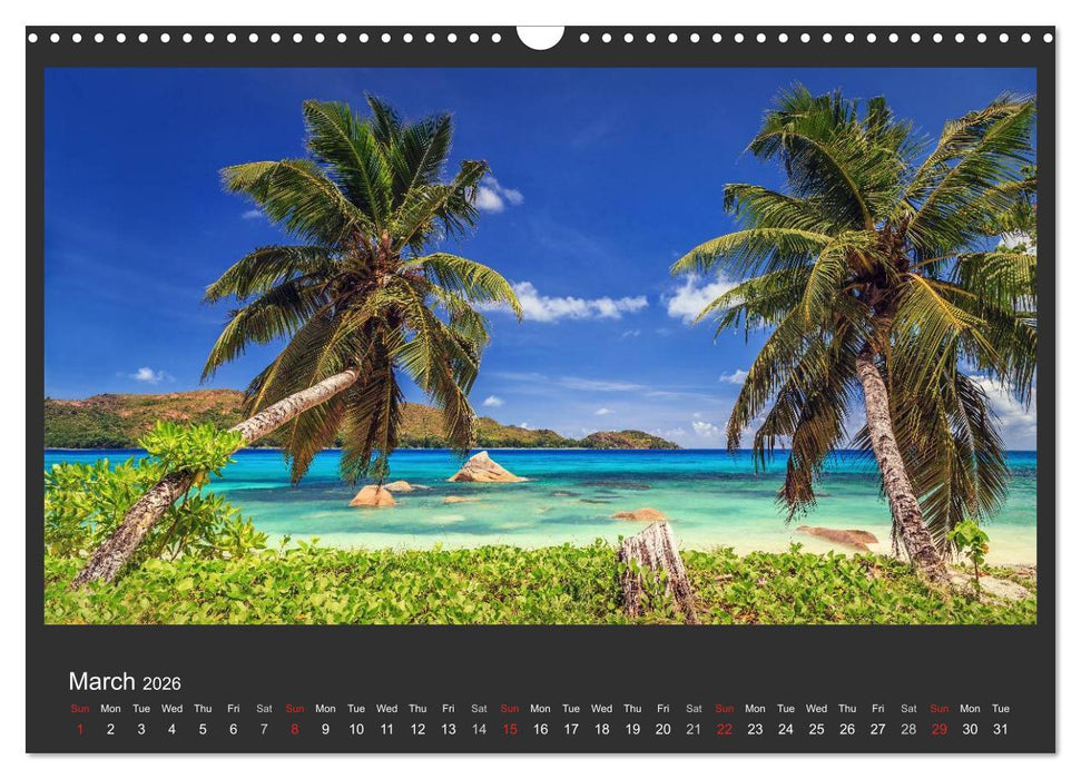 Seychelles Dream beaches in paradise (CALVENDO Monthly Calendar 2026)